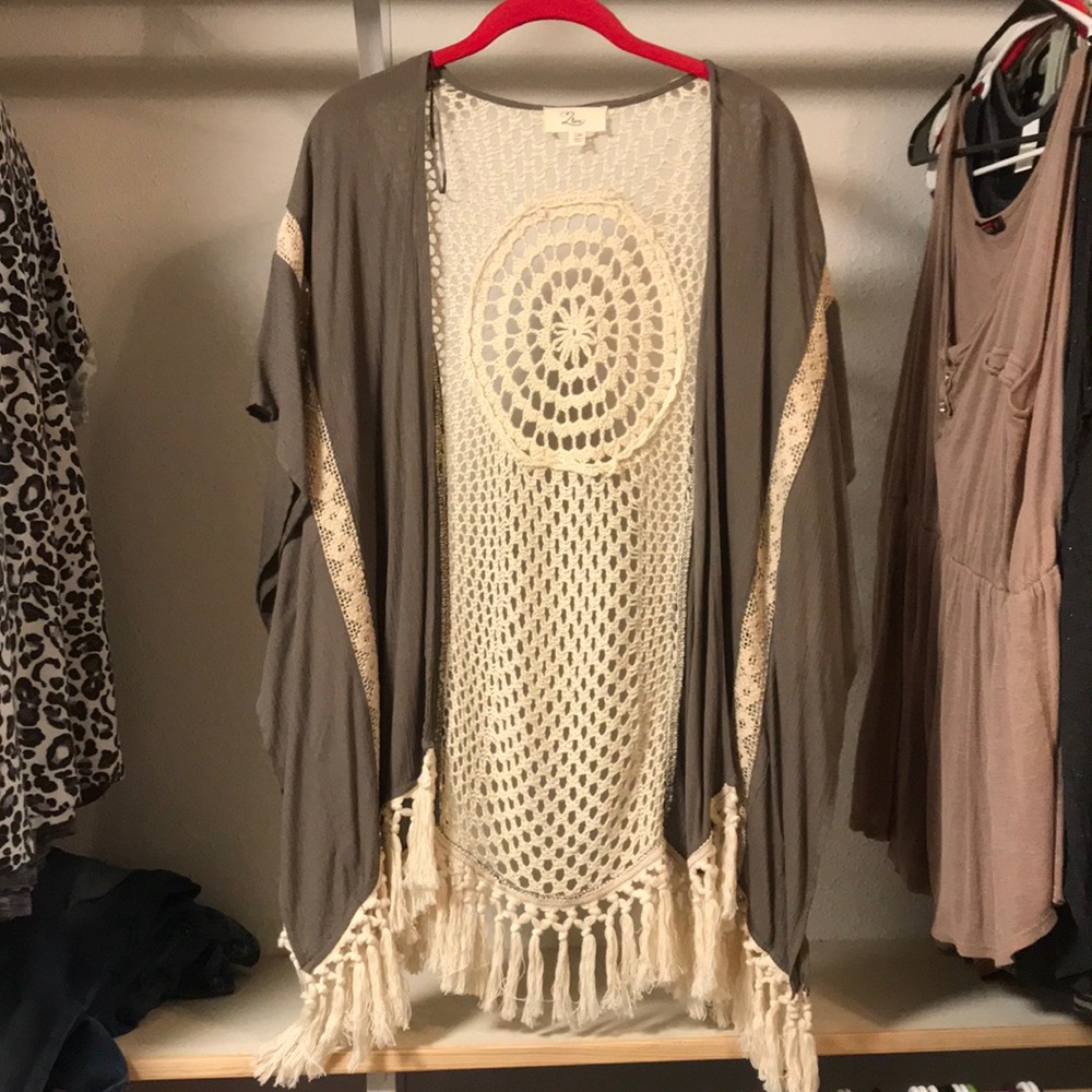 Crocheted boho cardigan